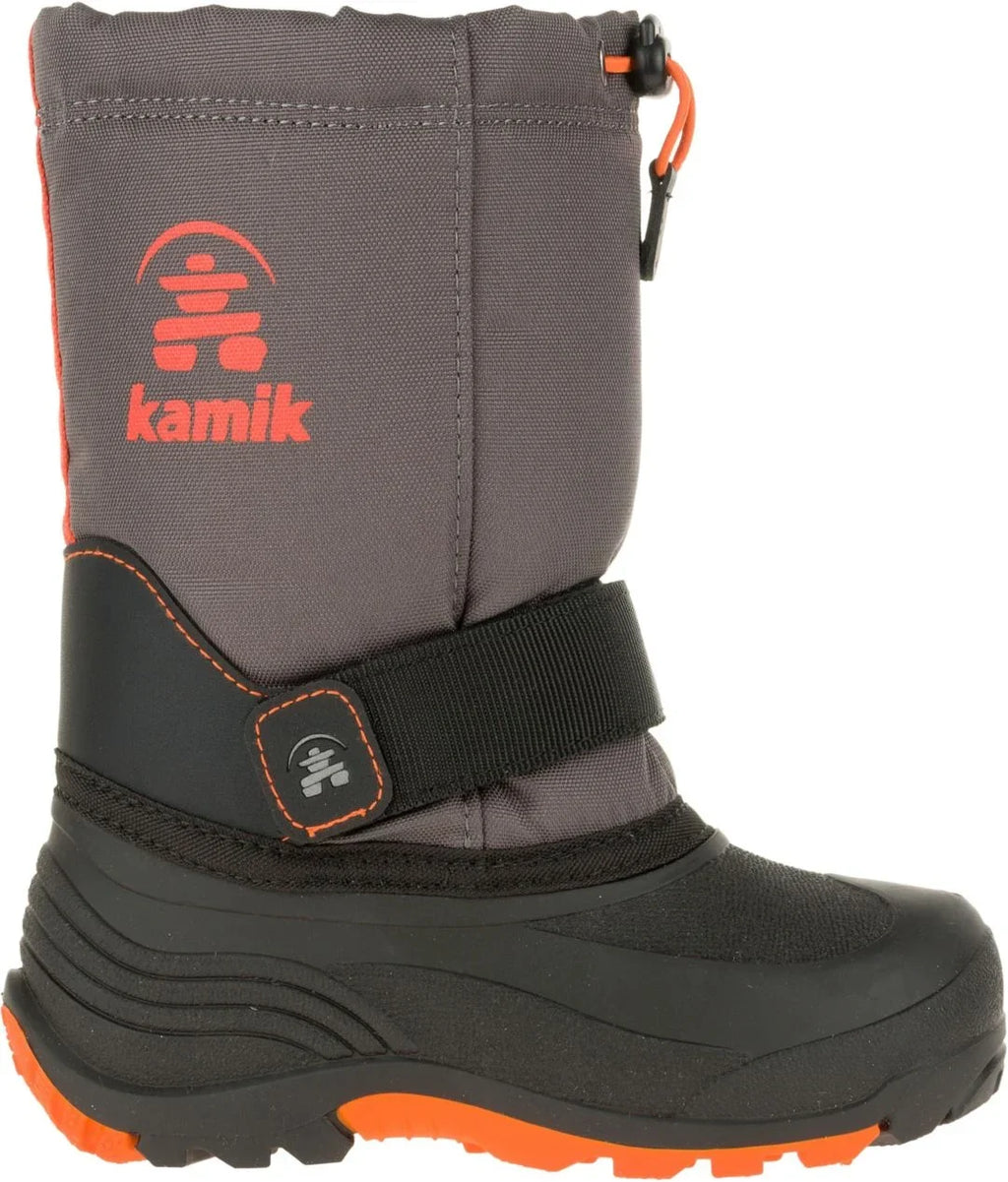 Charcoal/Red, Kamik charcoal Waterbug5 Snow Kids Boot, (3, Red)