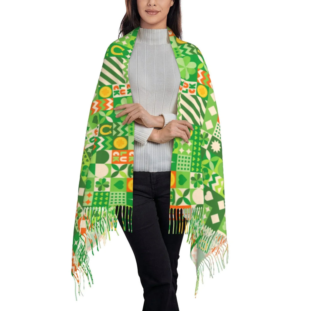 Art Shawl Wrap Scarf Patrick's Scarves Cashmere Gifts- Feel St Soft Elegant For Warm Bingfone Winter Day6 Print Large Women