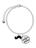 Heroes Dome Enamel Wear Silvertone Charm Small Black Masks Real Bracelet Jewelry Mustache Delight