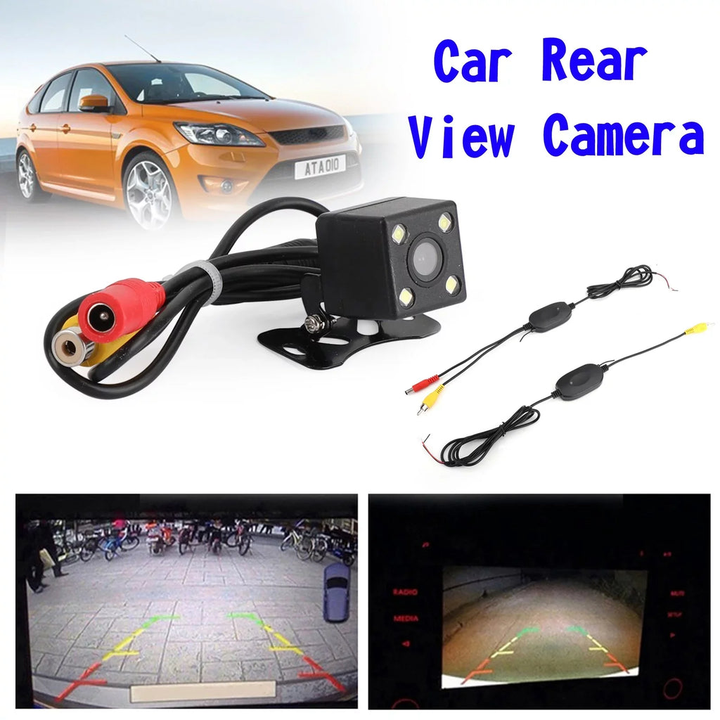 Reverse View Night 170° Car LED 4 View Rear Camera Backup CMOS Wireless