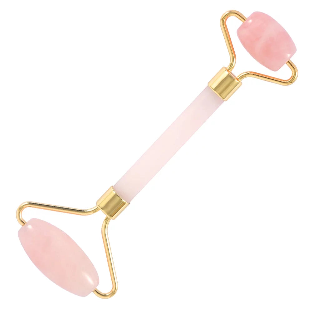 Tools, Facial Muscle Quartz Face Skin and Roller Gua Relieve Roller, Body Beauty Fine Rose Massager Face, Care and Roller, for Lines Relaxing Neck, Eyes, Sha Jade Wrinkles