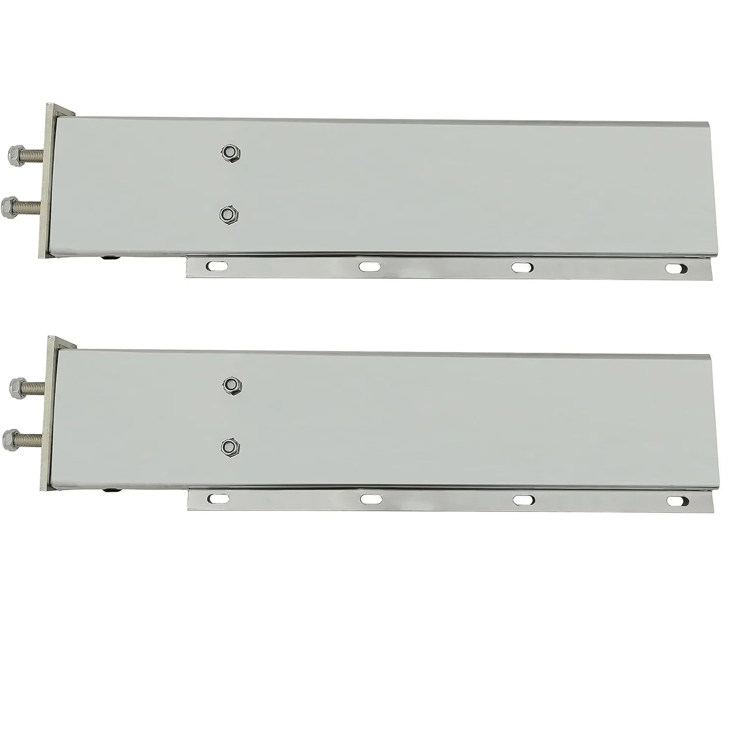 Stainless Straight Length 2.5" Spacing Semi Holder Flap Steel Hanger Set fit Mudflap Trucks Mud Bolt POWERWORKS for Loaded Bracket Spring 30"