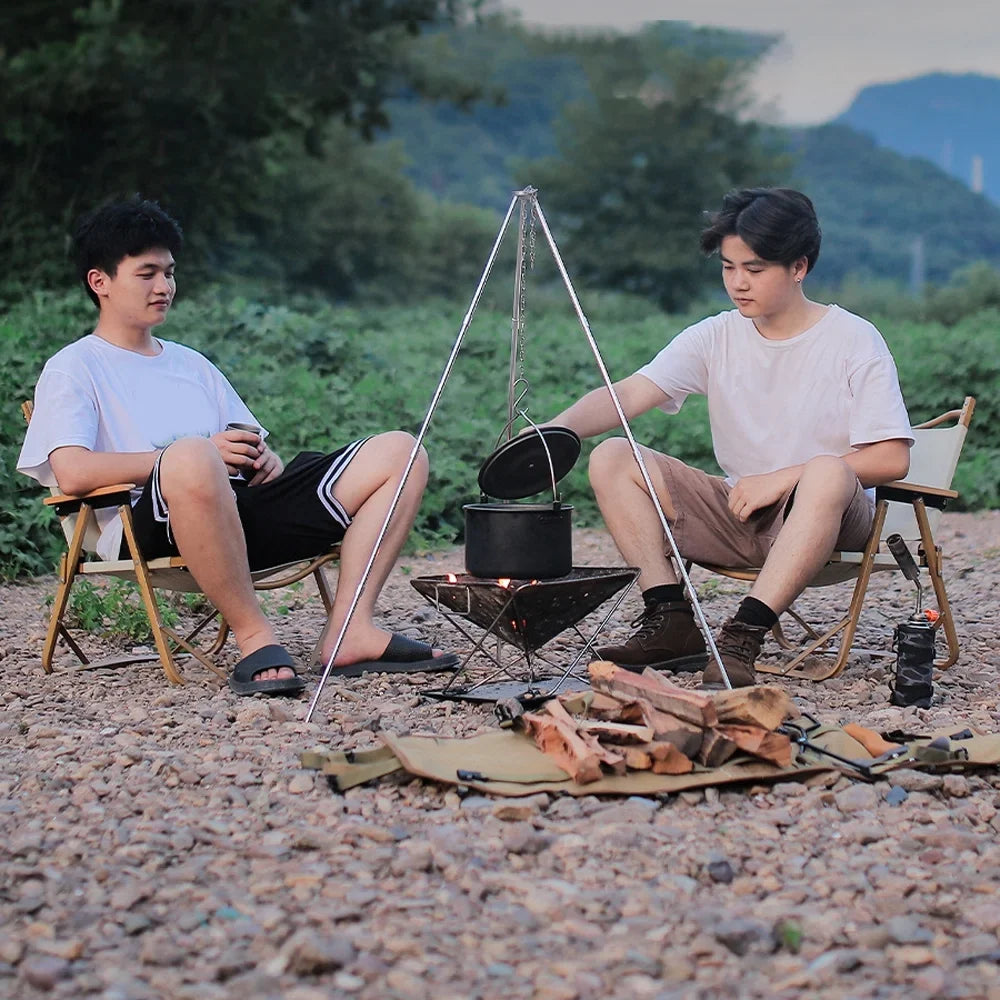 movable Camping Bonfire for Radirus Picnic Stand Campfire Tripod, Htovila - BBQ Walmeck Tripod Outdoor Rack Bracket Dazzduo Hung Foldable Aluminum Detachable Aibecy Alloy Folding and BUZHI Pot