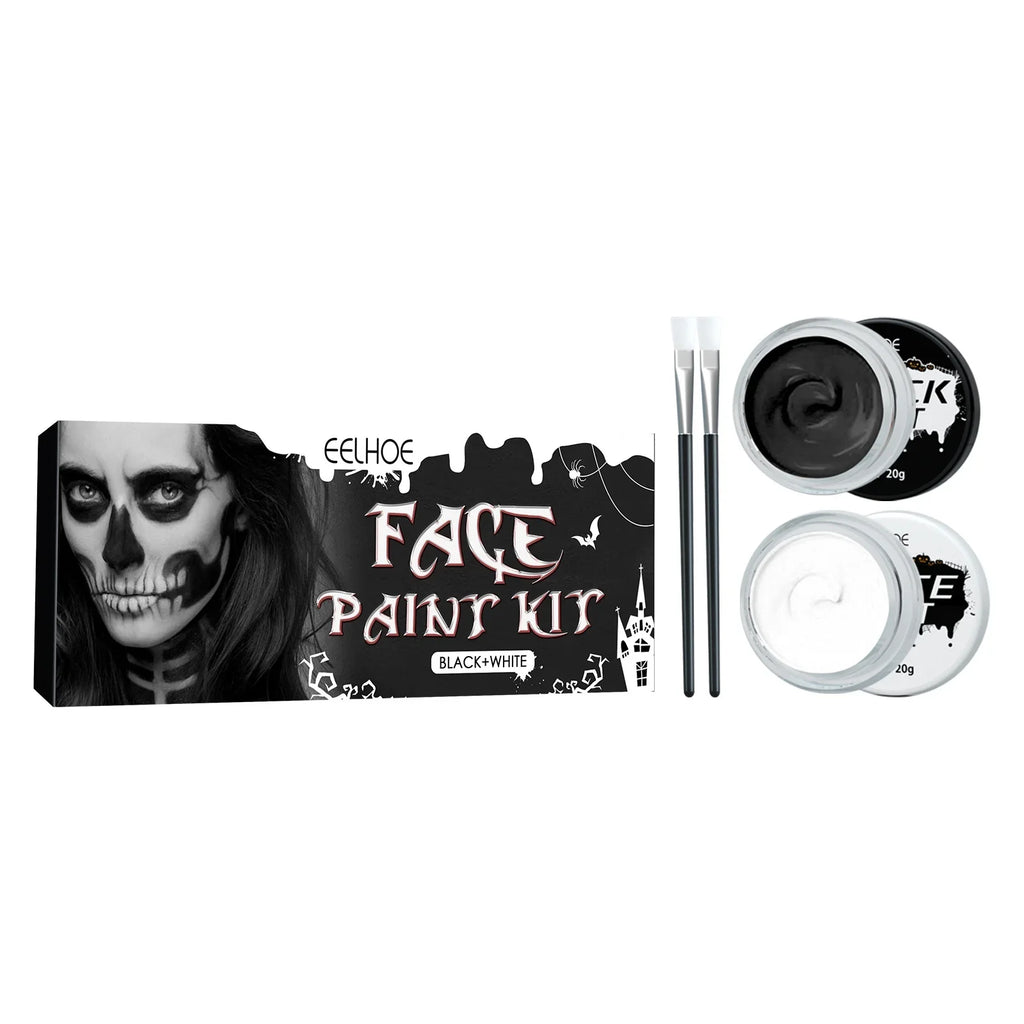 zombie Paint face skull makeup Body white Paint Halloween Body paint and black Vampire