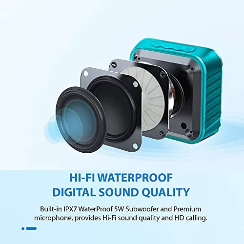 (GREEN) WaterProof IPX7 Galaxy Speaker 4G/5G/A32 1500 Outdoor with 5G/A52 Samsung Works Playtime, with Indoor, A72 13H 5G Travel