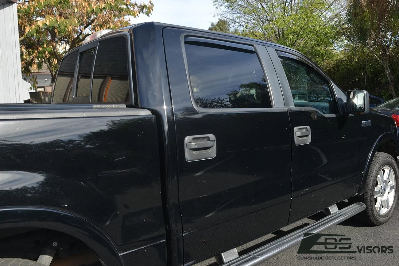 Store Deflectors in-Channel Window Visors Vents Models F-150 Rain Ford Side Crew Online for EOS 2004-2008 Style Cab Guard Extreme