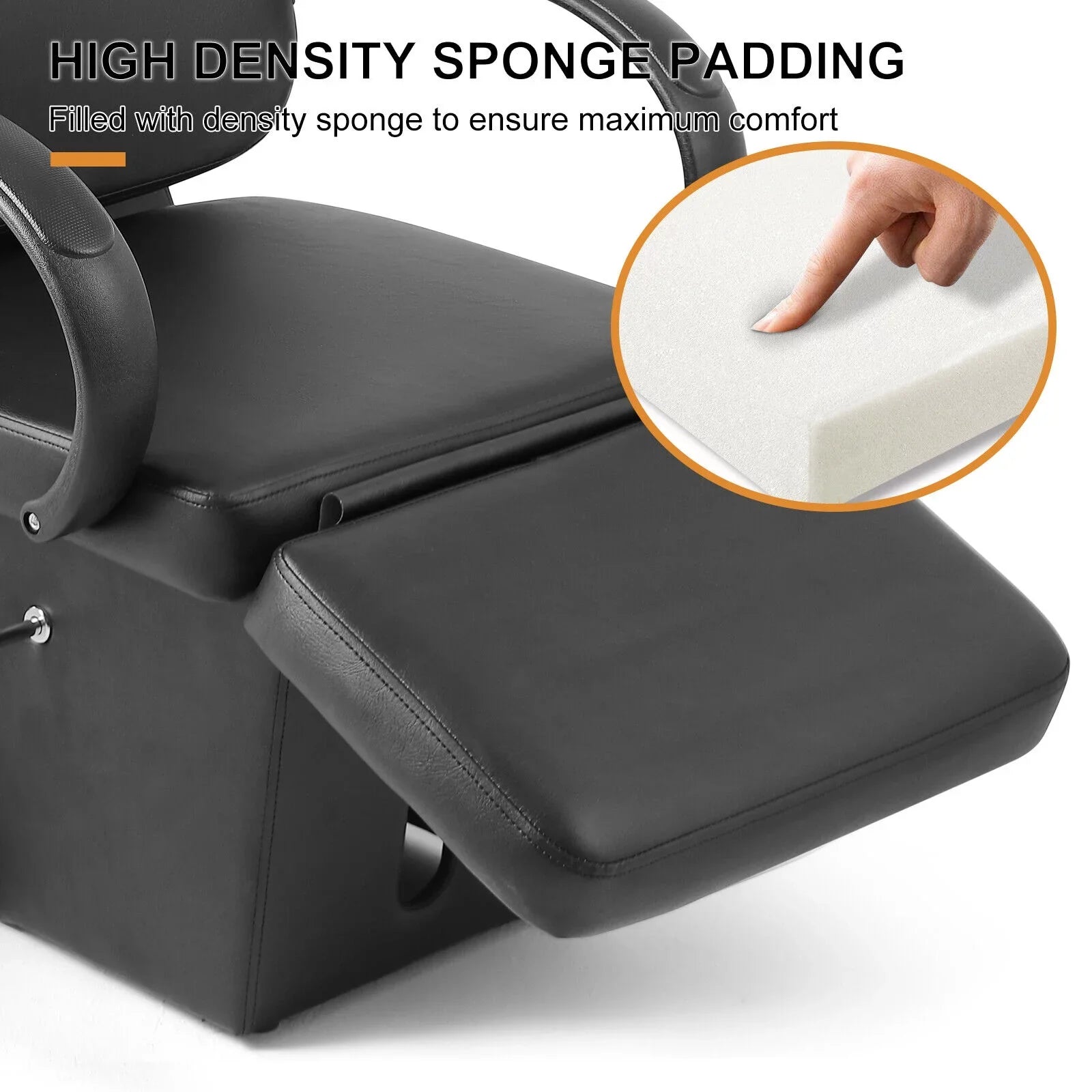 Sink Bowl Adjustable Chair with Ceramic Tattoo and Salon Beauty Backwash Spa Shampoo Hand Footrest Bowl, Artist Black