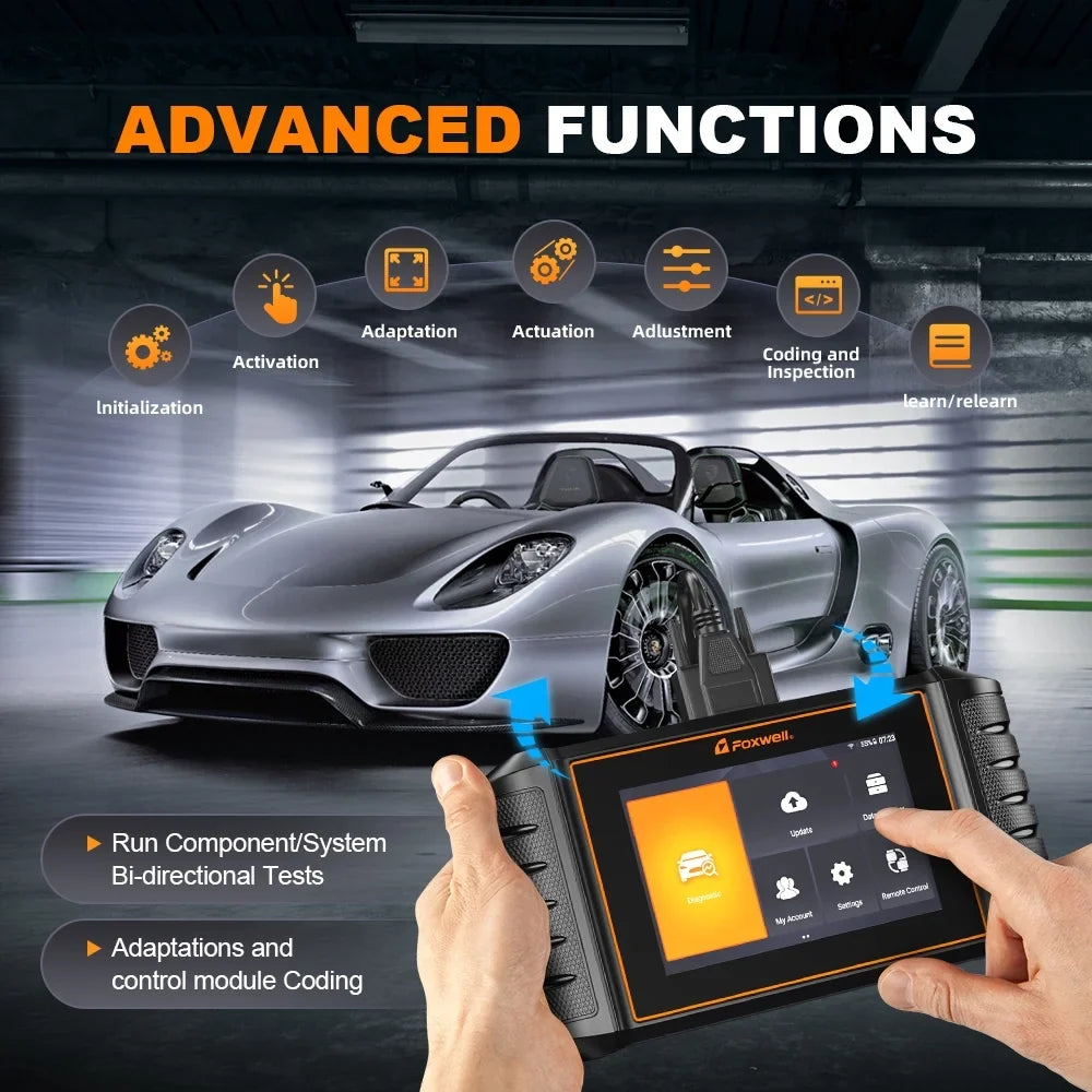 Bi-Directional Automotive Tool NT710 Scanner Scanner Code System OBD2 Scanner Car Scan Analyzer Control 30+ Auto Automotive Service Wireless Reader Diagnostic Automotive Foxwell Reset Scanner Full