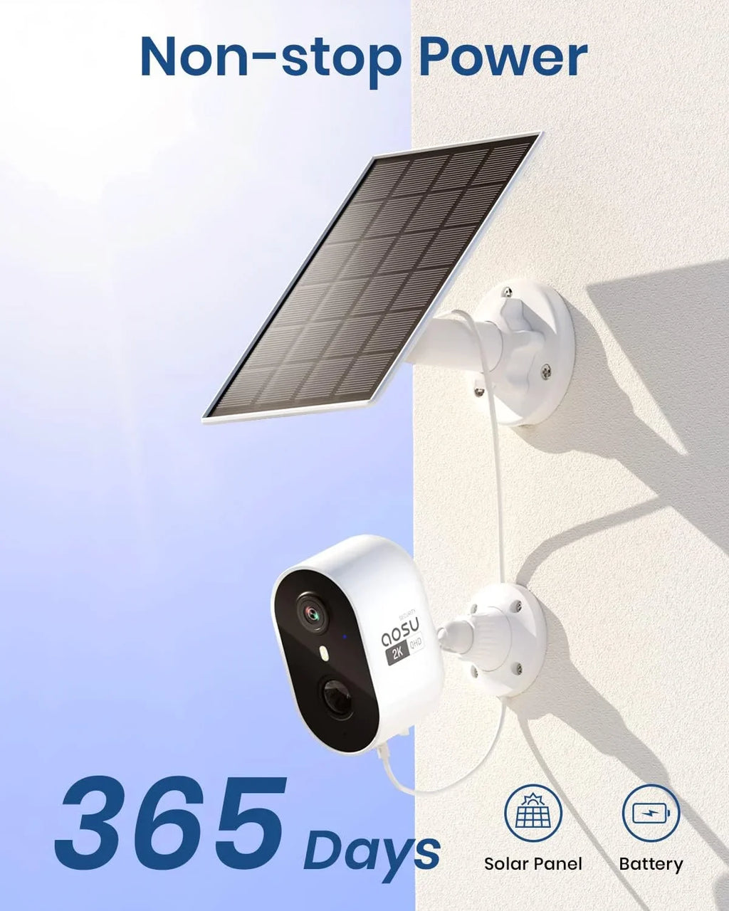 Cameras Wireless Detection with Motion Outdoor Spotlight Talk,Wifi Color with 2-Way Work Alexa 2K Security Alarm, with Outdoor Camera Siren AI Night Vision, & Solar