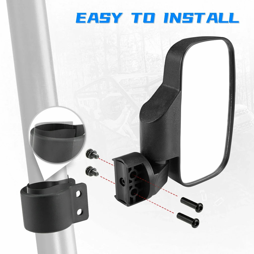 1000 with Clamp Center RZR 900 1.75"-2" View Mirrors Rear Polaris UTV Mirrors Compatible Set X3 Bar Can-Am