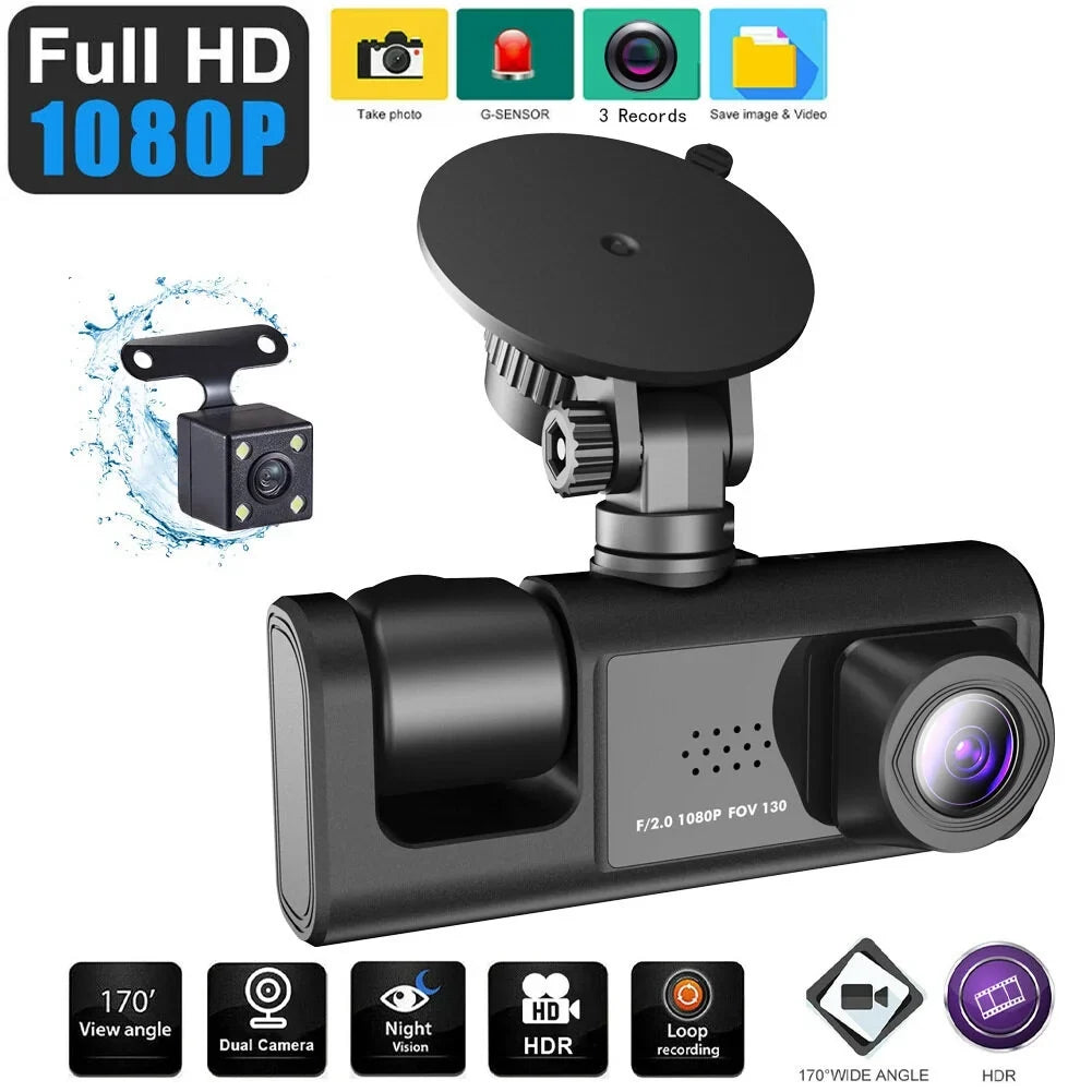 Loop Driving Lock One-Key Recorder Recording Inside Dashcam Night-Vision Camera Support Camera Dash DVR WiFi Front Screen 1080P & Inch & Rear version 2