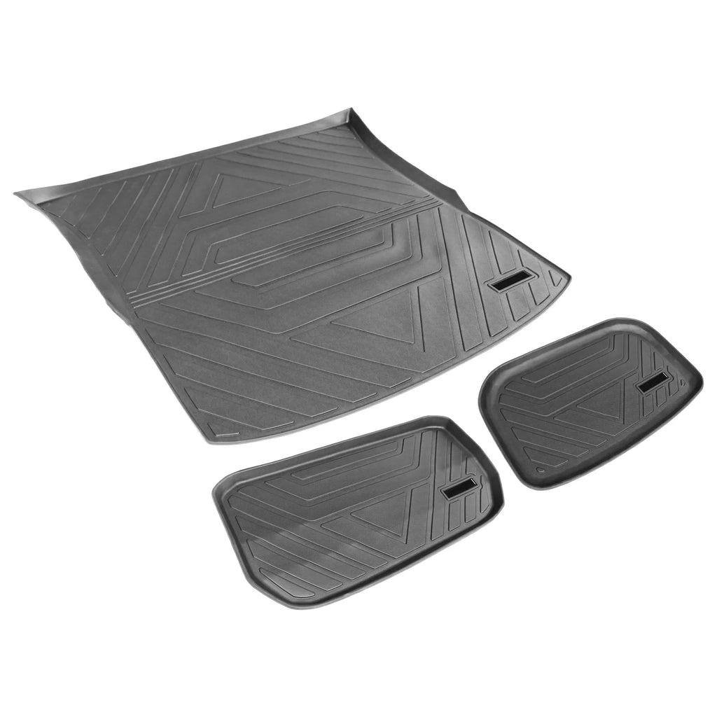 Mats Under Liner Liner TPE Trunk Compatible All 2020-2023 Anti-Slip Ikon Weather Mat Accessories Trunk Tesla Motorsports Waterproof Storage Y with Cargo Interior Cargo Black 3PCS Frunk Model
