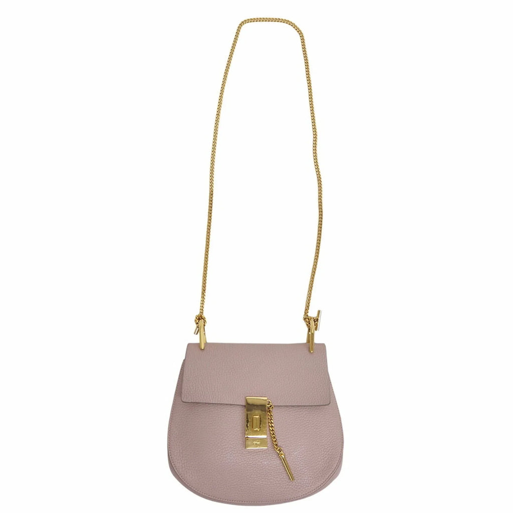 Chloé 3S1031-9 Bag Pre-Owned Ladies (Good) Pink Shoulder Chain Leather Drew Chloe