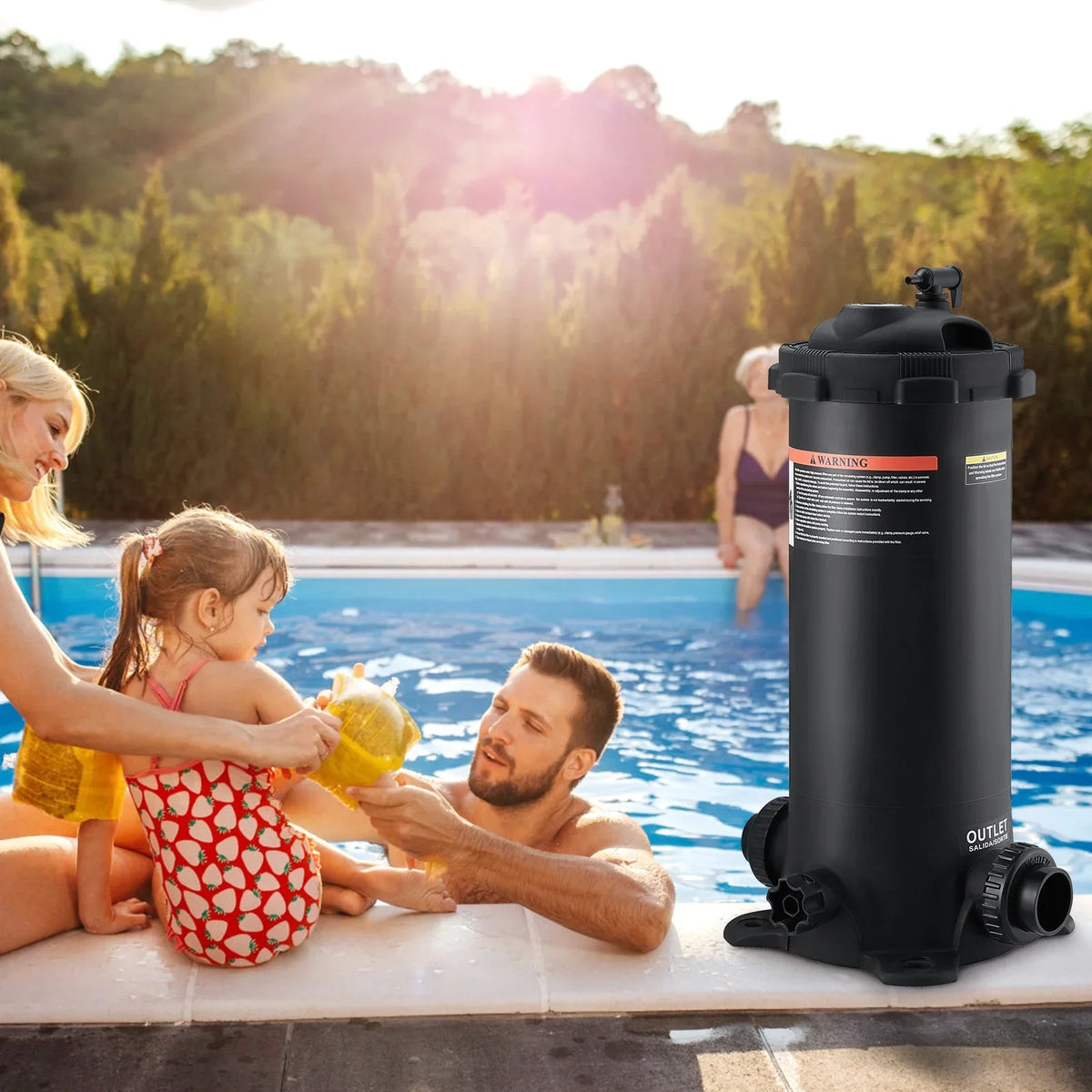 Filter Ground Pool SKYSHALO In/Above 50Sq.Ft Pool Filtration Cartridge Swimming