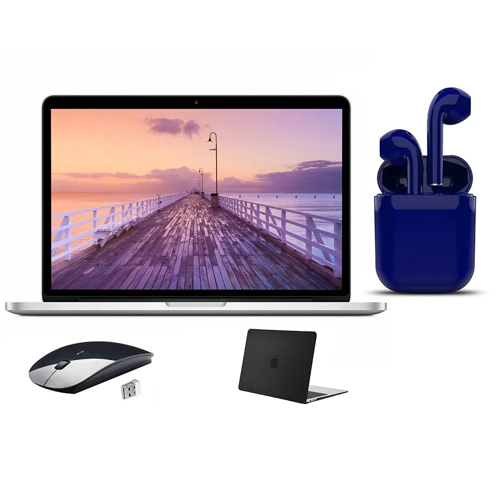 Express By Apple (Refurbished) RAM HDD 2 4GB Intel Mouse, Pro Black Bluetooth/Wireless Restored Core i5 Certified Wireless Bundle: 13.3-inch MacBook Day OS Airbuds Mac 1TB Case,
