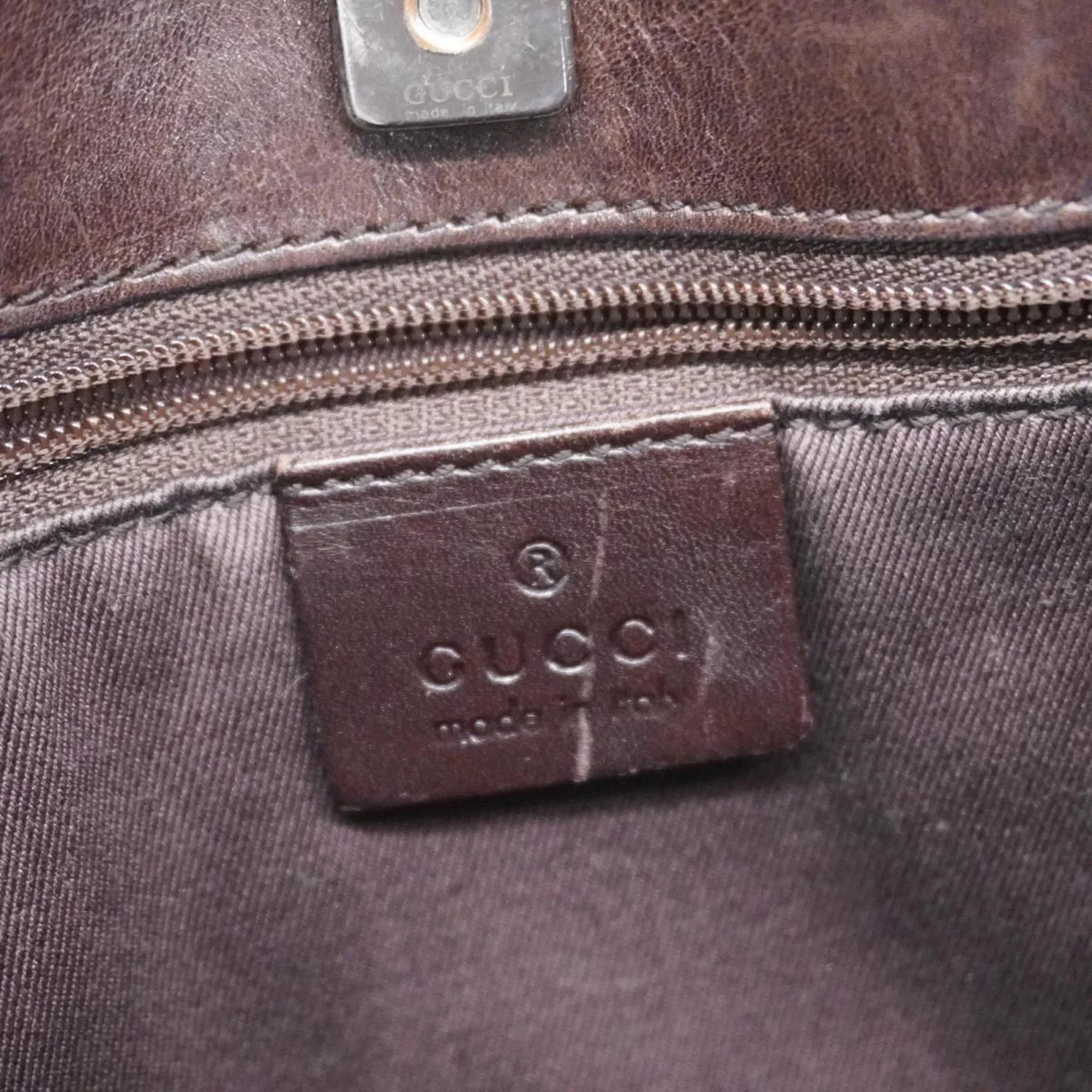 Bag Pre-Owned Denim 73983 Brown Women's Gucci (Good) Tote