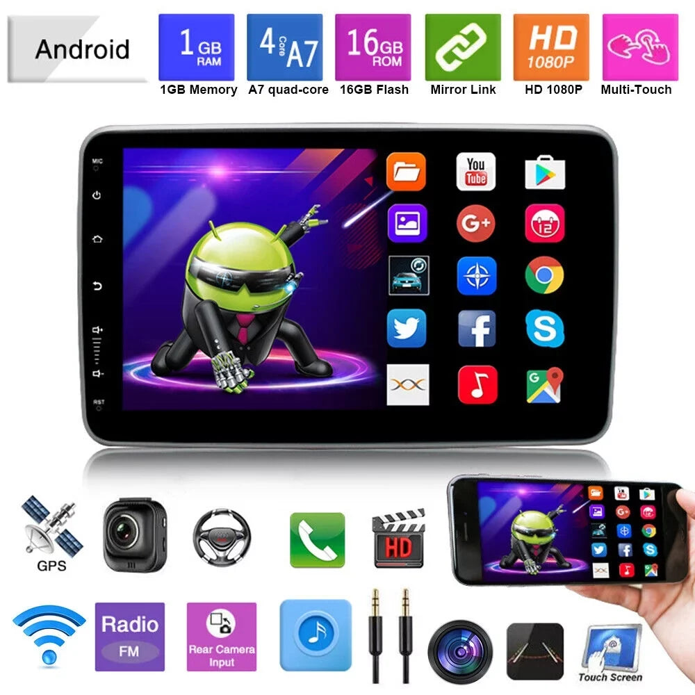 Touch GPS Wifi Paddsun 10 9.1 Inch Din Android On-Board Screen Dual Player Navigation