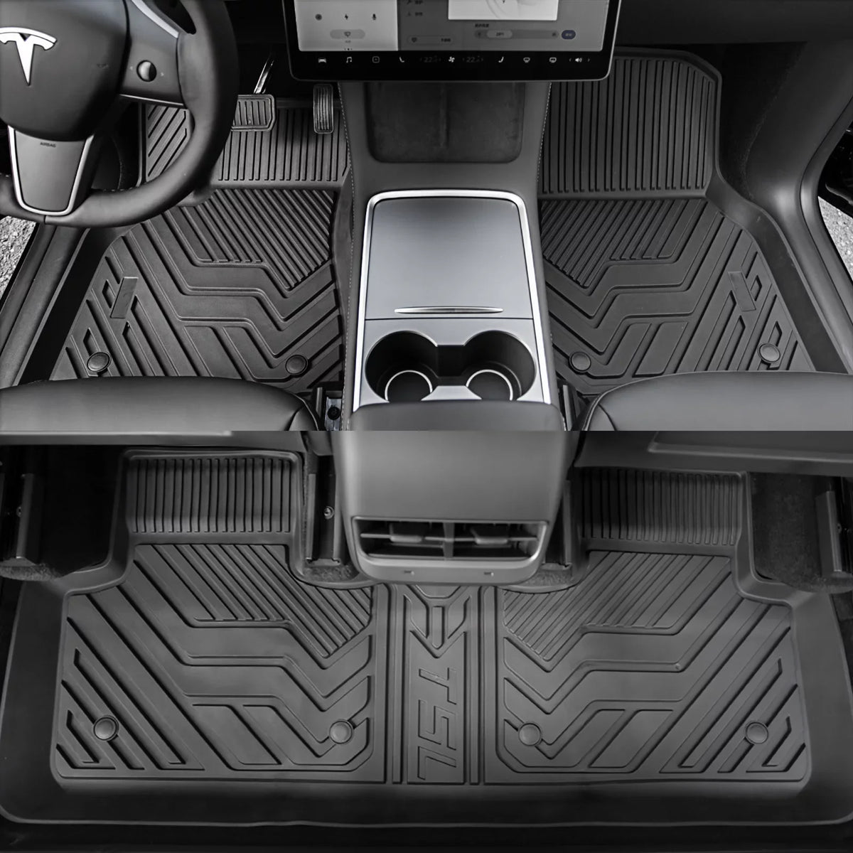 Mats 2022 Mats+Floor Y Tesla Y 2021 2023 All for Trunk 2020 Model Mats) Liners Mats Model Accessories Tesla Floor Weather Fit (Trunk Cargo