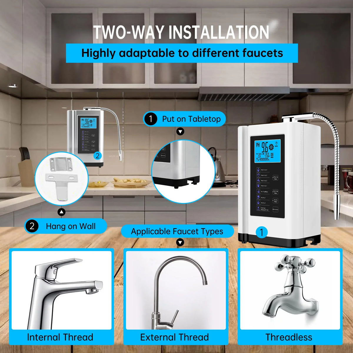 Alka up Auto-cleaning,Intelligent Settings, Water Acid filter,7 Water per 3.5-10.5 to Purifier Water 8000 Machine Alkaline ORP, -500mV Water Voice Liters White) Ionizer, PH Machine,