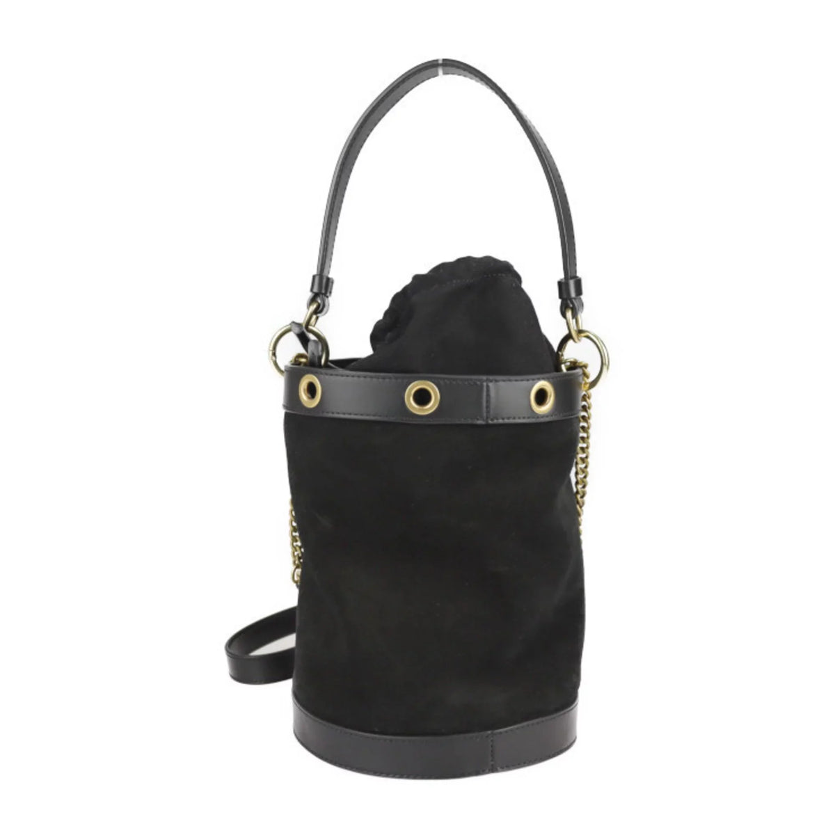 BY (Good) sea Chloe fittings handbag Chloé tote Debbie leather 2WAY CHLOE Pre-Owned bag suede shoulder See metal gold SEE by black by