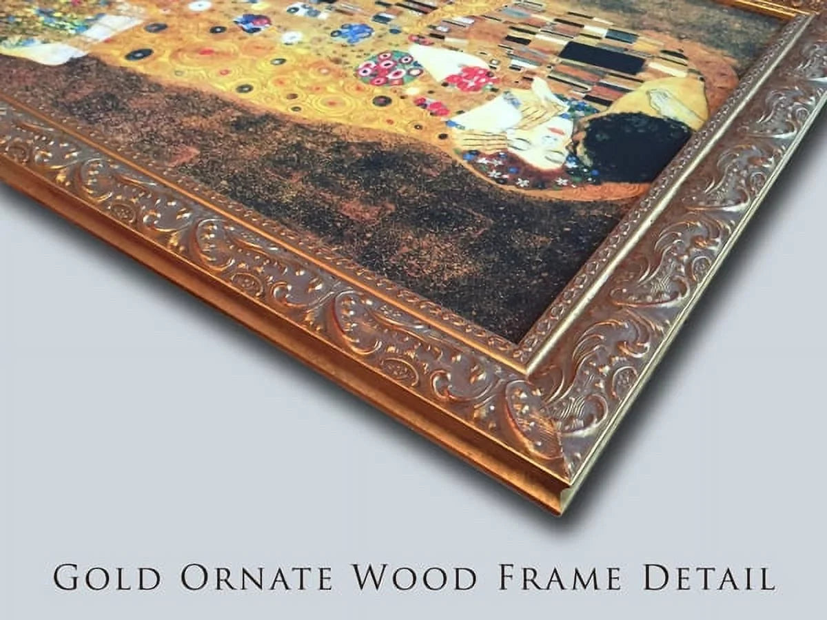 Gold Ornate by Tree Canvas Wood Framed Gustav Klimt Pear Art 20x20