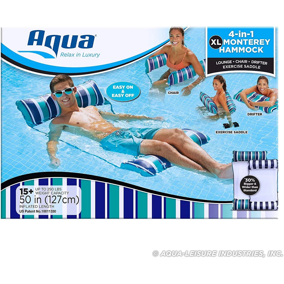 Aqua Float, Purpose Deluxe Multi 1 Pack) XL (2 Monterey 4 in Hammock Teal