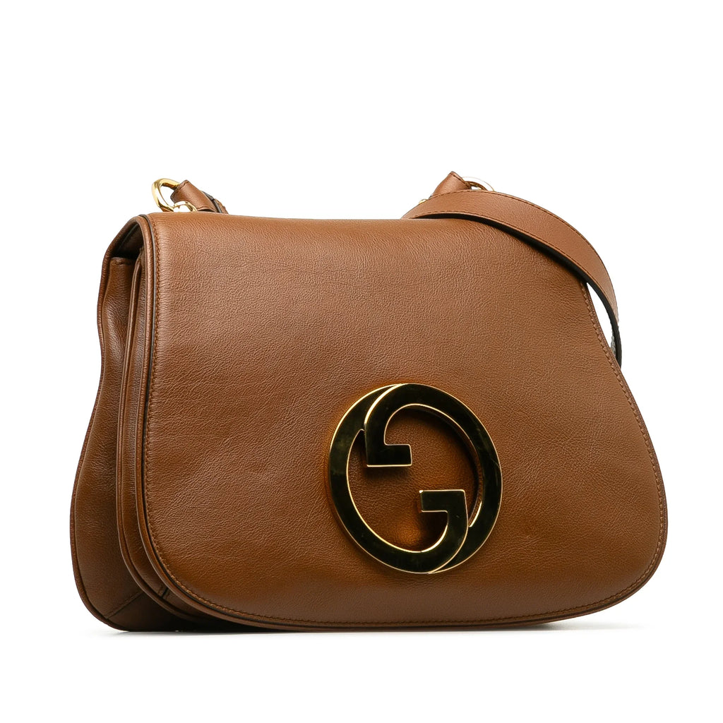 (Good) Brown Bag Authenticated Crossbody Leather Calf Gucci Pre-Owned Blondie Bag Unisex Medium