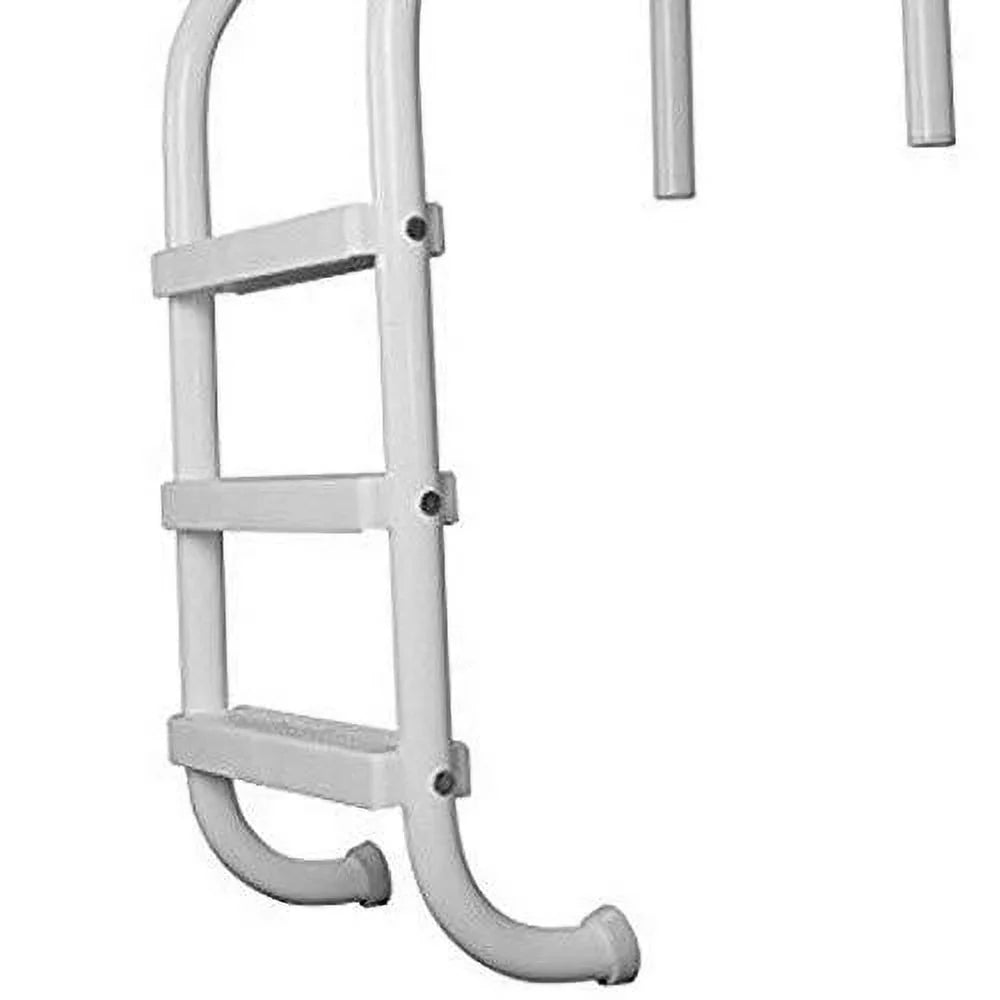 Ground SAFTRON White 3-Step Ladder- In Swimming Pool