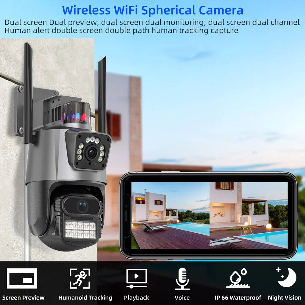 1080P Camera Slot Antenna Outdoor Audio Card TF IP66 Waterproof Two-Way Real-time HD Dual Enhanced