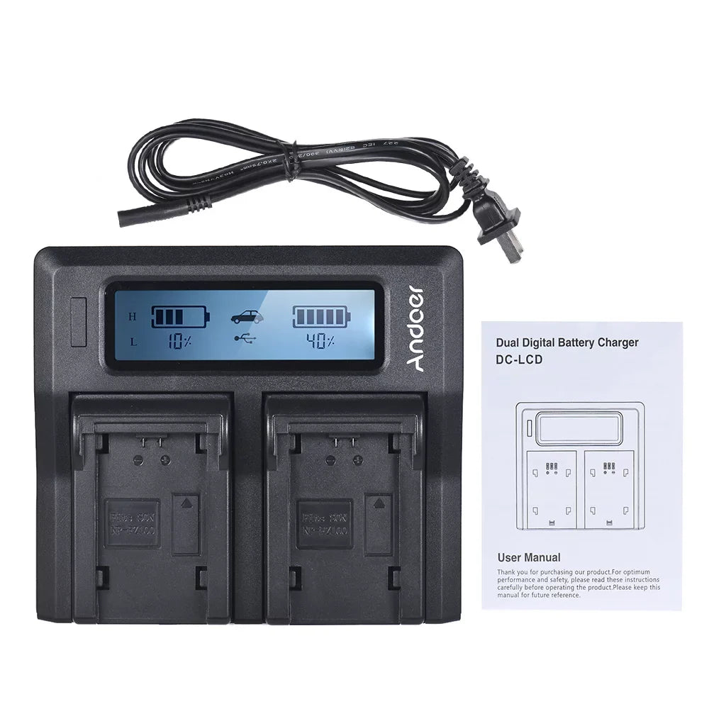 A9 Battery Replacement NP-FZ100 Dual A7III Channel A7RIII LCD Andoer A7SIII for