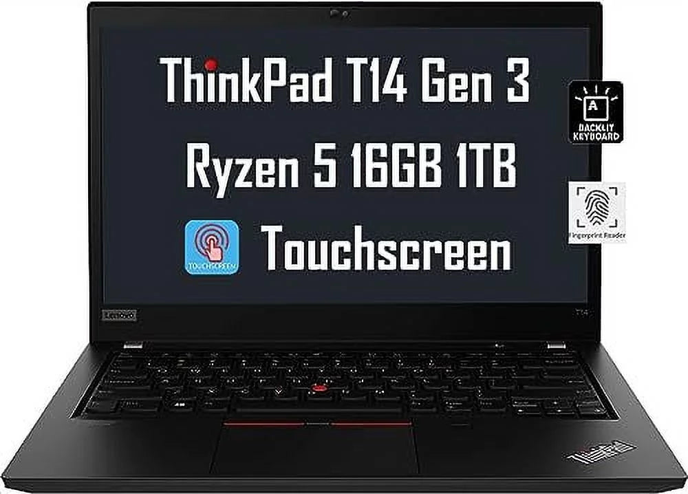 1TB DDR5 ThinkPad SSD, Win Fingerprint, Ryzen Warranty, RAM, WUXGA Touchscreen (AMD 16GB 6650U, Lenovo Business Webcam, i7-1165G7)) 5 Gen Pro 14" Laptop, 3 11 FHD 6-Core(Beats T14 Backlit, 3-Year Pro