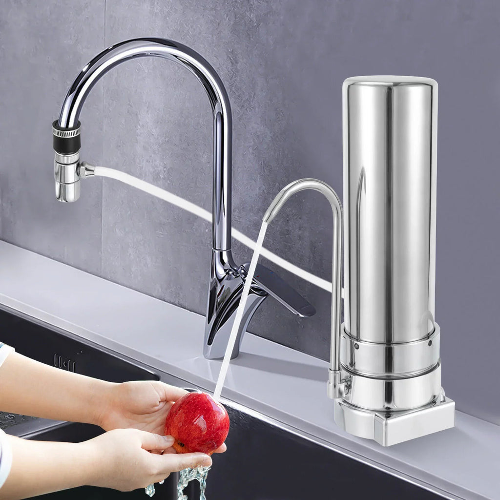Tap System Drinking Filter Filtration Countertop Silver Water Stainless Filter Sink