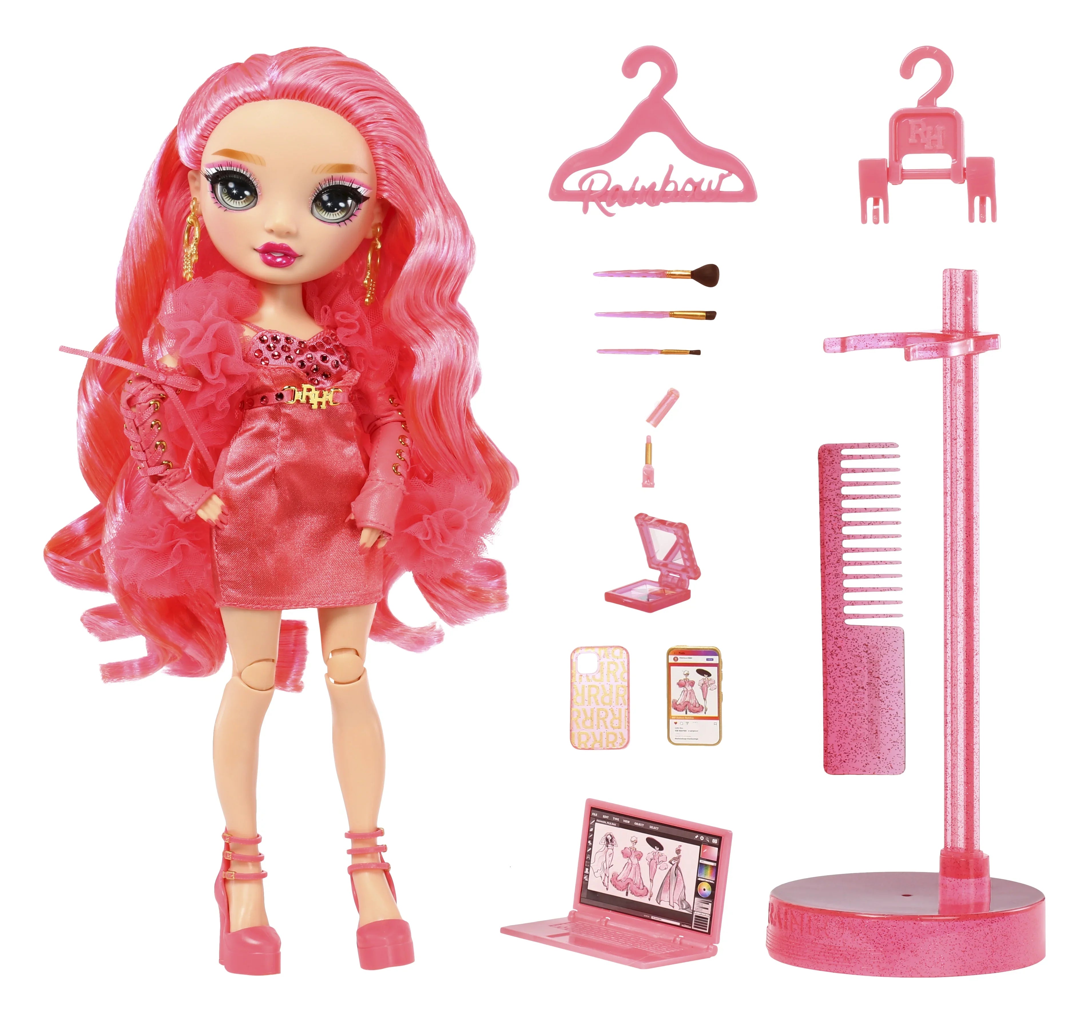 Collectors and Rainbow Priscilla- Fashionable Accessories. Fashion Pink Outfit Old Colorful for Doll. Play 4-12 Gift Great Years 10+ High & Kids