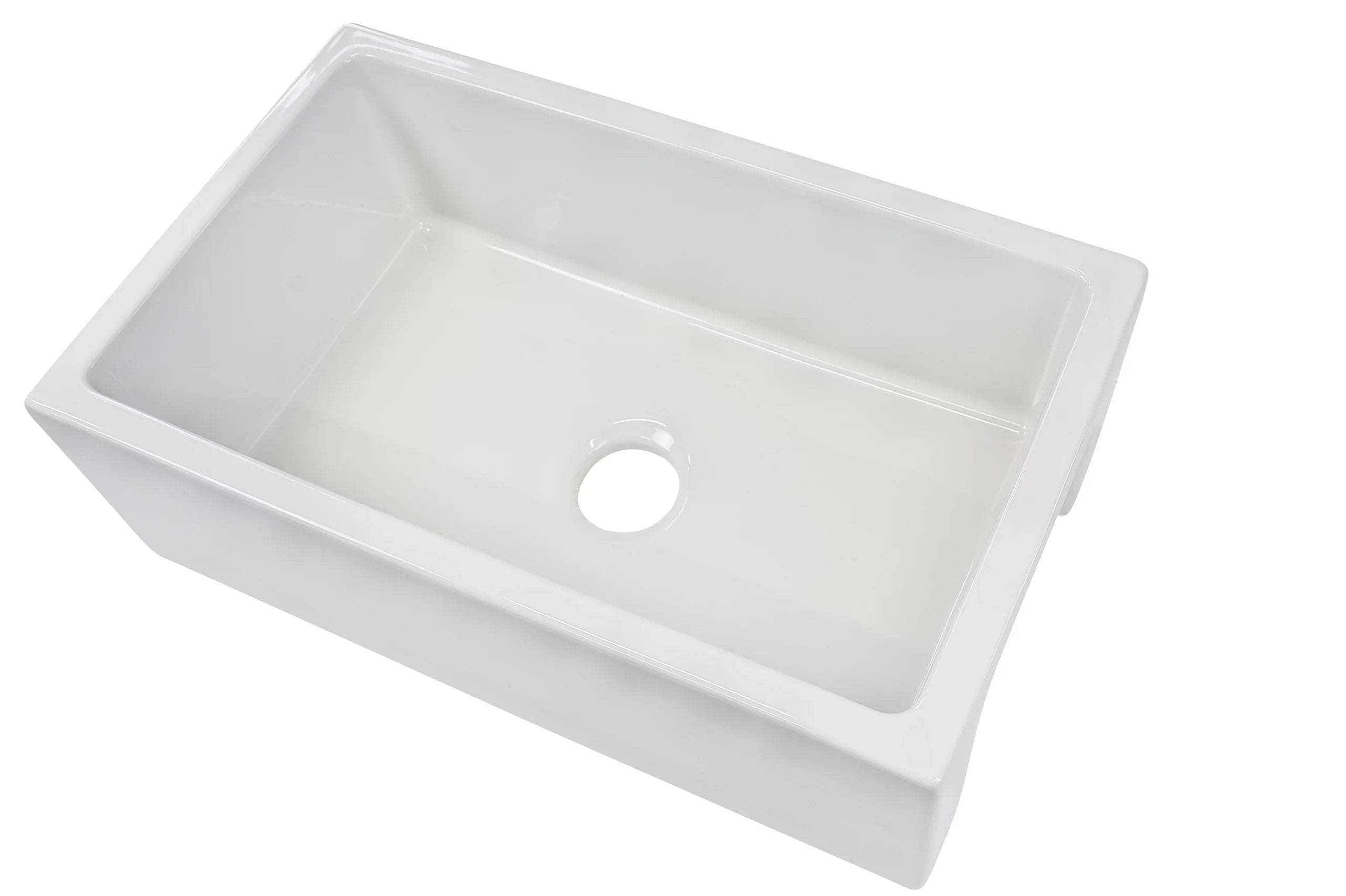 Farmhouse Fireclay Sink Bowl White Single Ostia Apron) (30” Kitchen Reversible ZUHNE