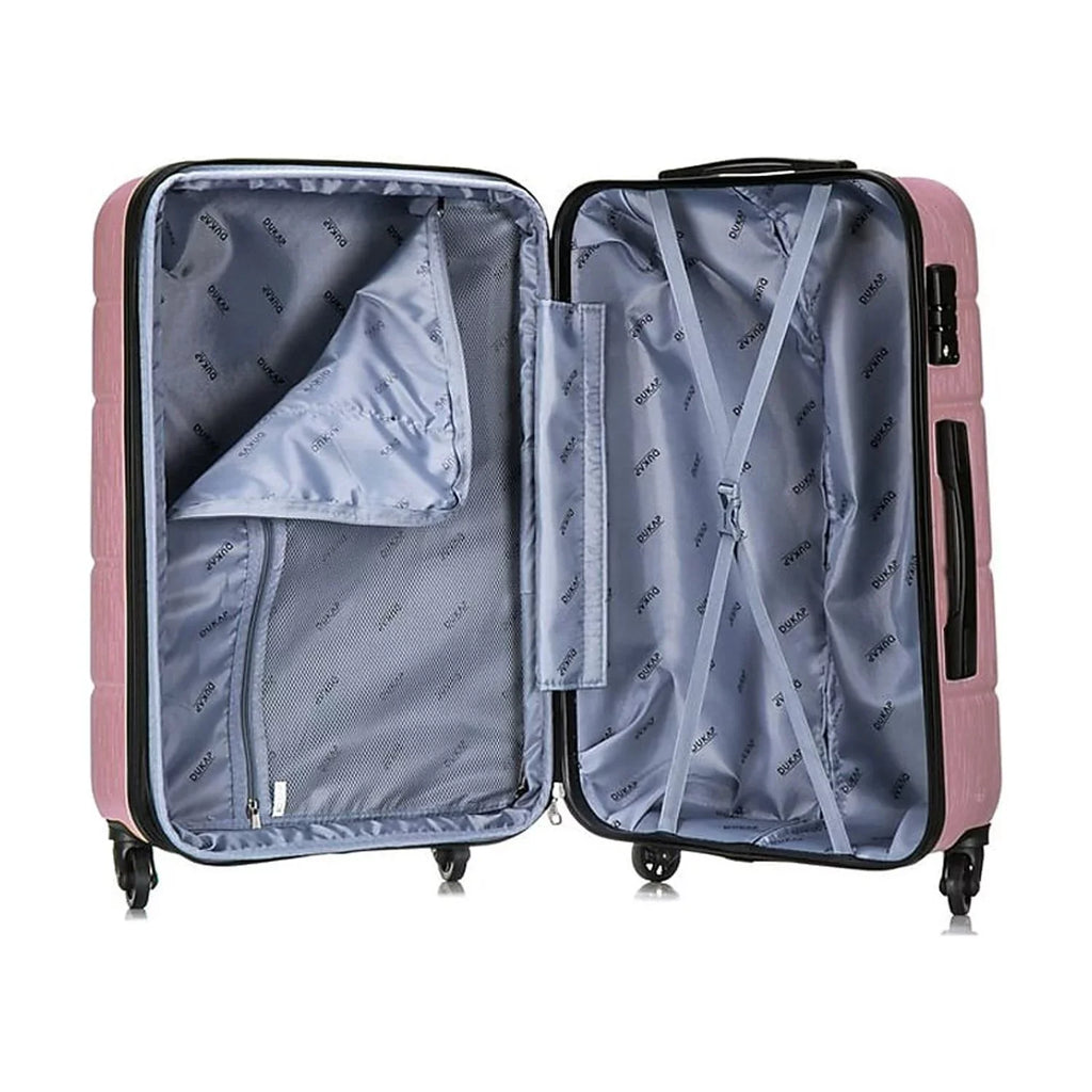 RODEZ Gold Plastic 3-Piece Set Luggage (DKRODSML-ROS) Rose DUKAP