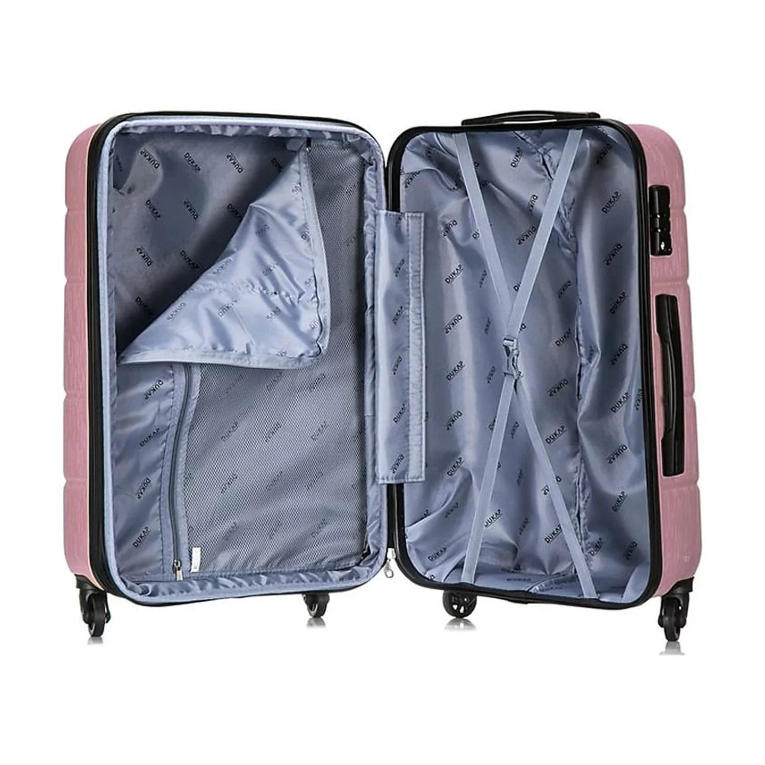RODEZ Gold Plastic 3-Piece Set Luggage (DKRODSML-ROS) Rose DUKAP