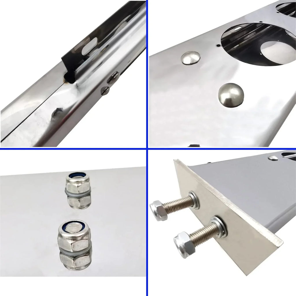 Stainless Straight Length 2.5" Spacing Semi Holder Flap Steel Hanger Set fit Mudflap Trucks Mud Bolt POWERWORKS for Loaded Bracket Spring 30"
