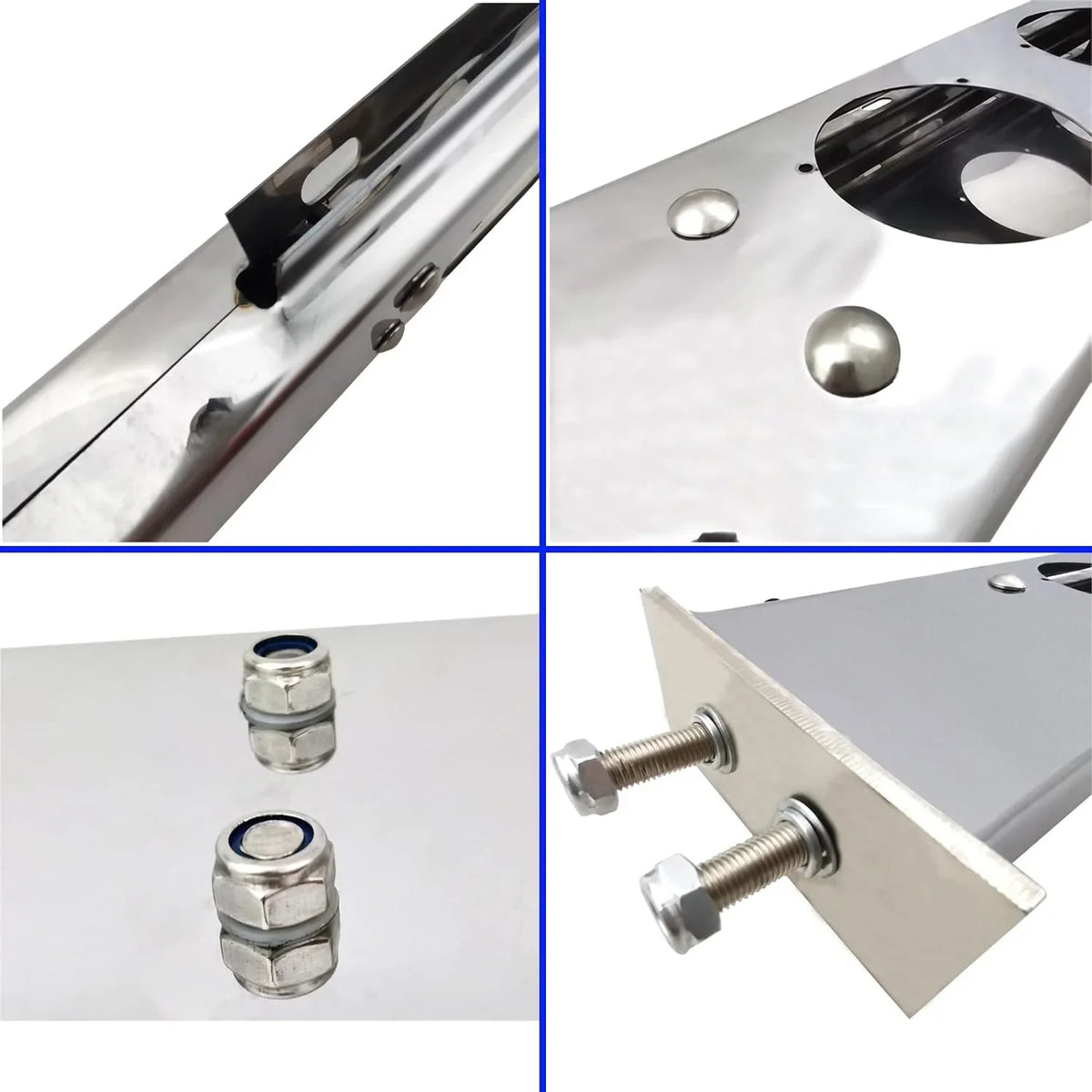 Stainless Straight Length 2.5" Spacing Semi Holder Flap Steel Hanger Set fit Mudflap Trucks Mud Bolt POWERWORKS for Loaded Bracket Spring 30"