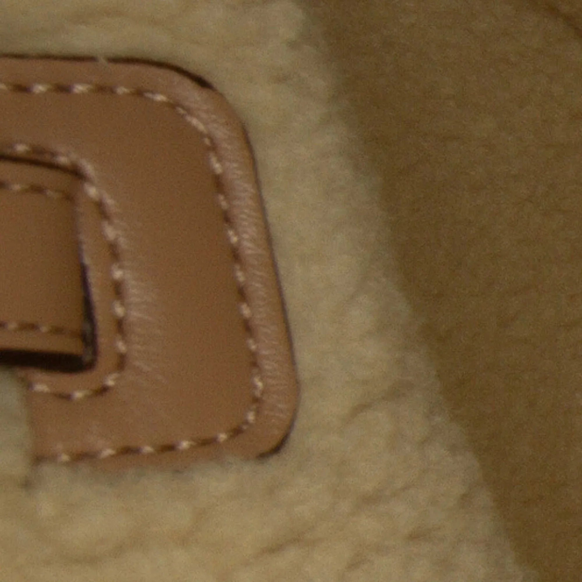 Brown Stella Trimmed McCartney Shearling Logo Fiber (Good) Fabric Unisex Authenticated Chemical Stella Satchel Pre-Owned
