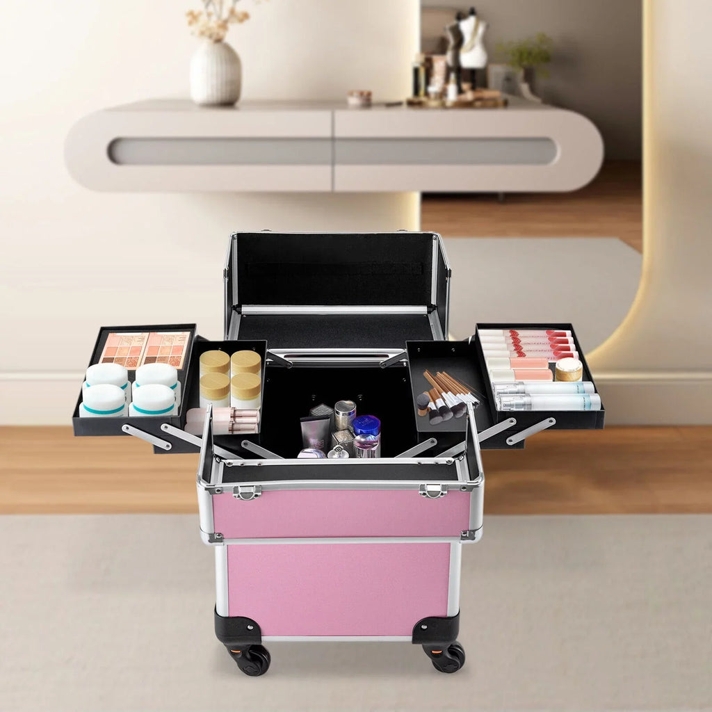 Makeup Trolley Train Makeup Storage Case Organizer Cosmetic Rolling Professional