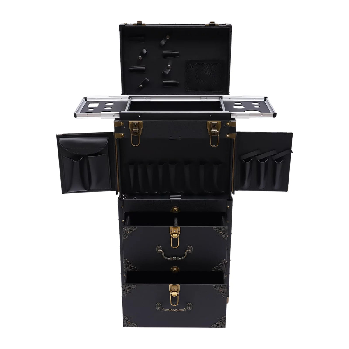 Hair with Trolley Dryer Aiqidi Box Beauty Case Holder Hairdressing Stylist Cosmetic Lockable Organizer Tool Rolling Travel Makeup Salon Train Barber Luggage