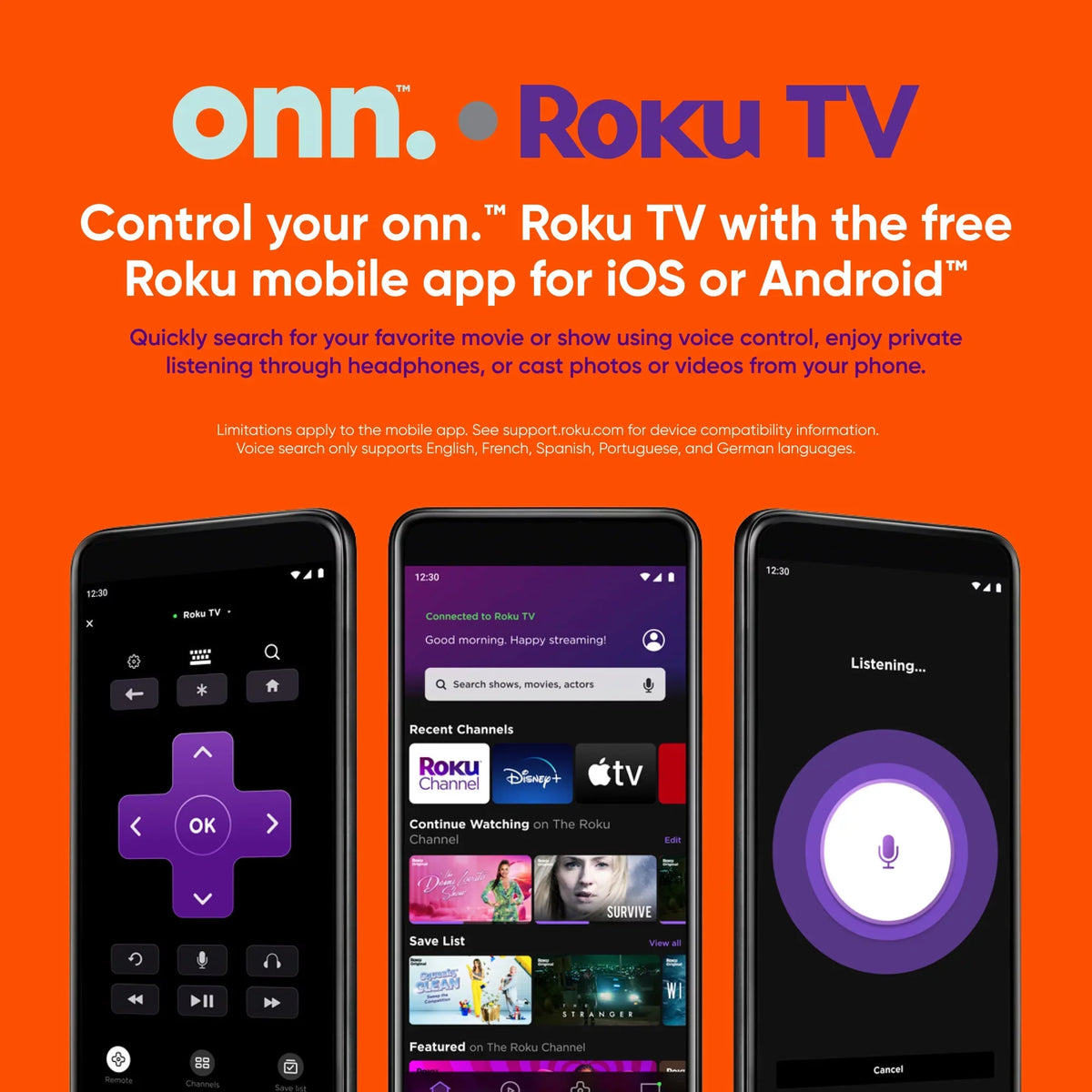 LED (100069992) onn. (1080P) Class Smart 43” Roku TV FHD