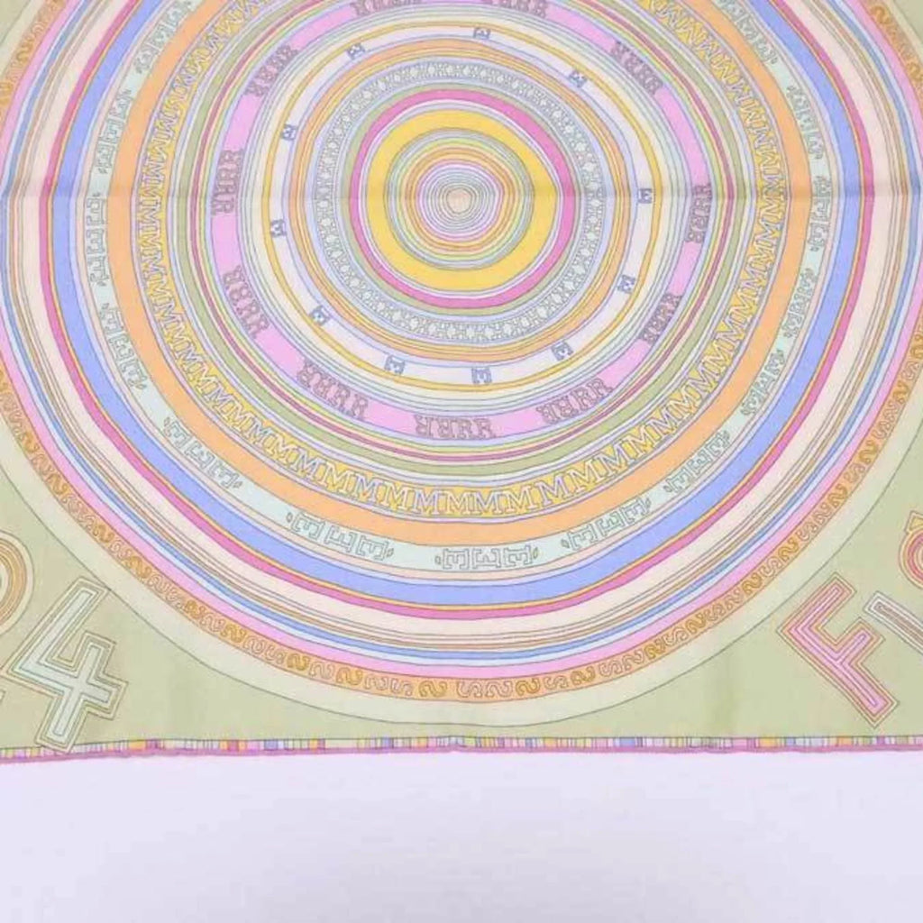 (Good) Multicolor HERMES Women's Silk Carre Pre-Owned Hermes Scarf Petit