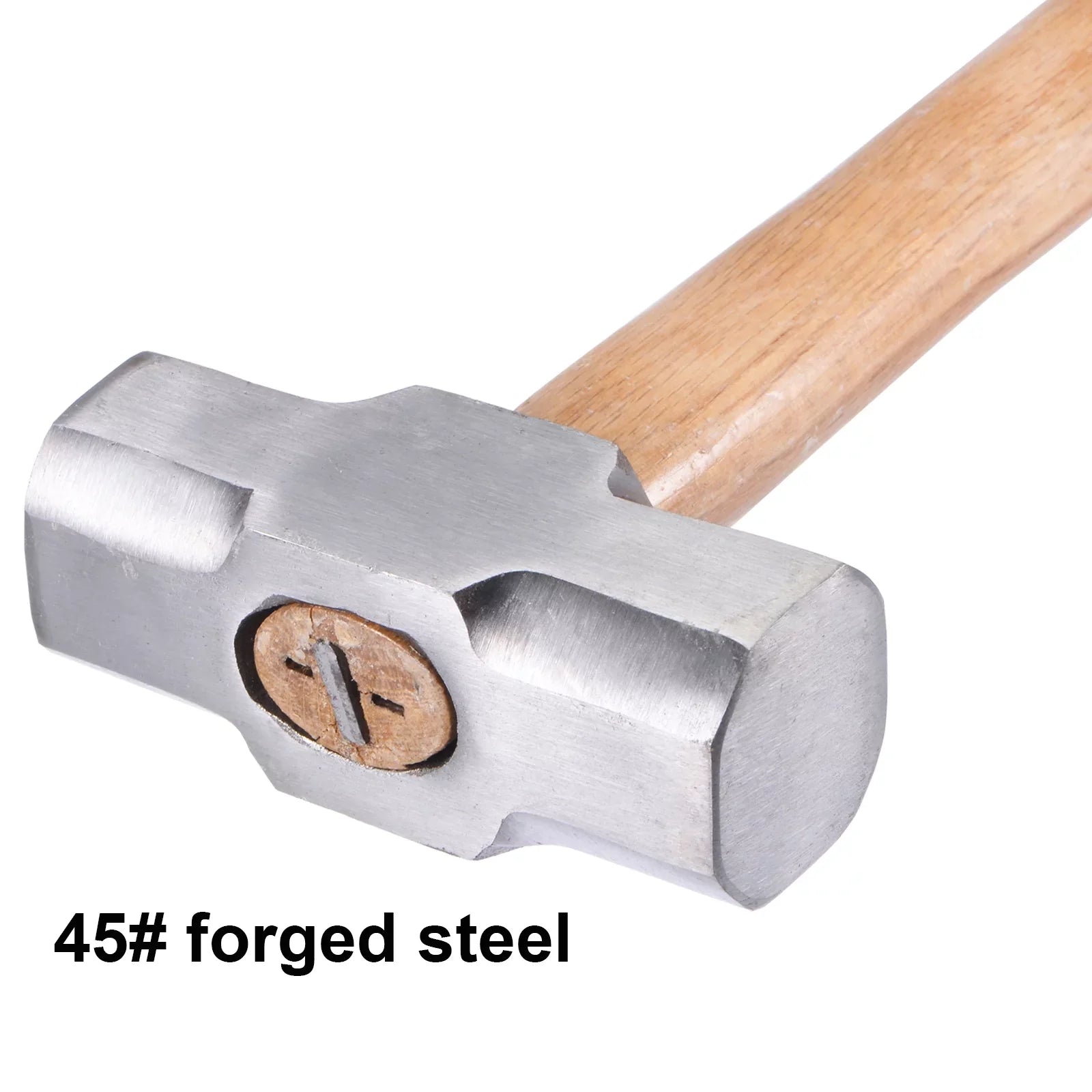 Home Forged Engineer Hammer Head Hammer Handle 12.2" 1070g Steel Industry Woodworking Sledge Uxcell Wood with for