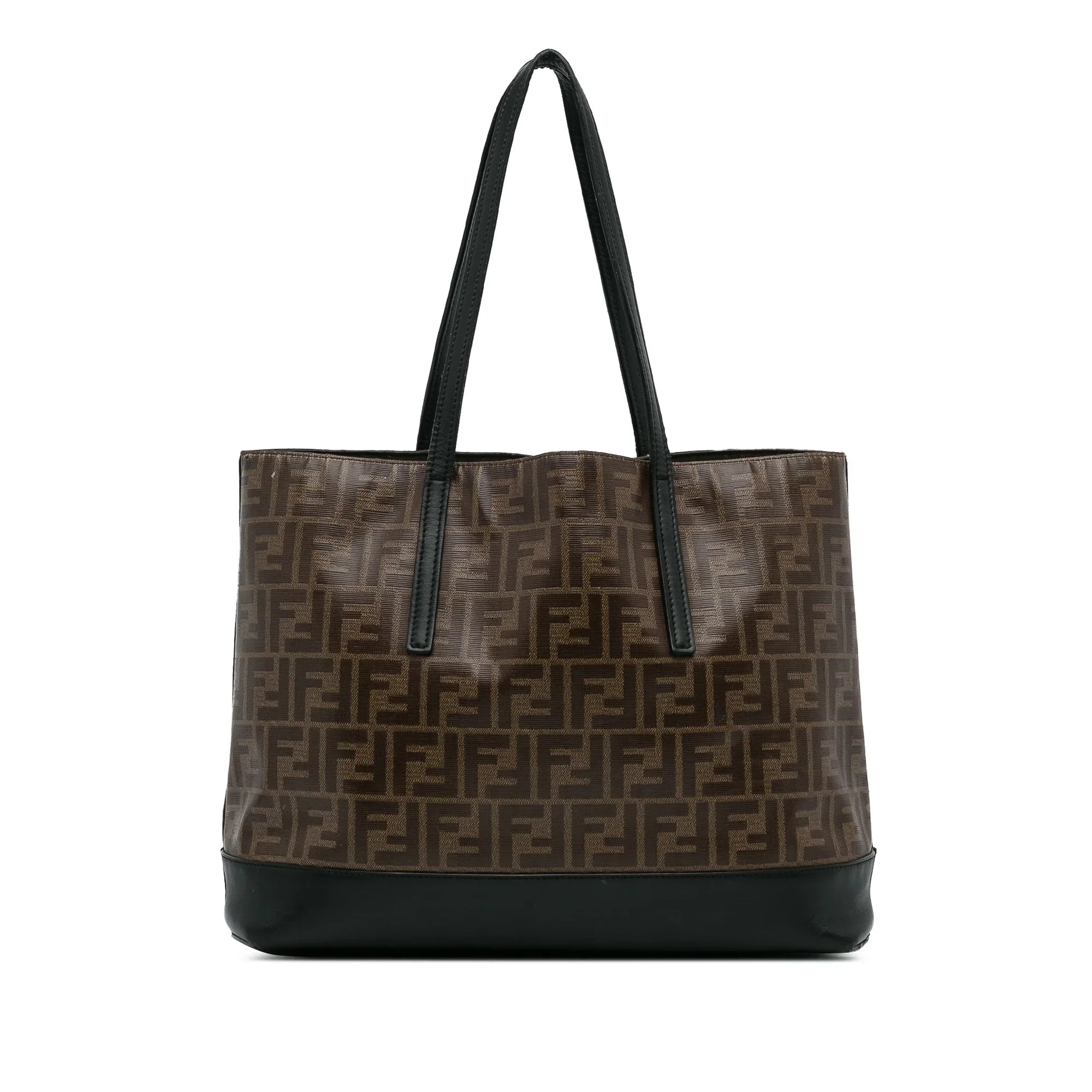 Fendi Unisex Fabric Canvas Bag (Good) Brown Pre-Owned Coated Tote Zucca Authenticated