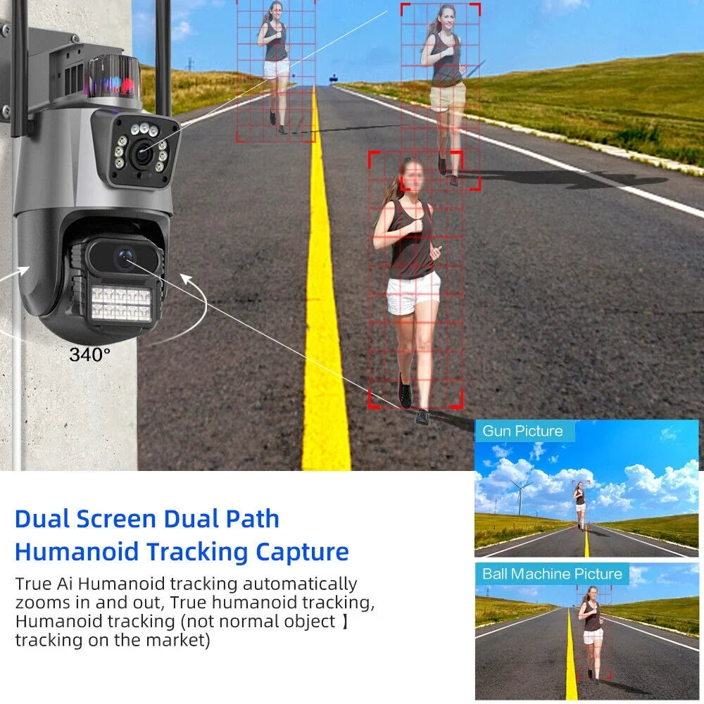 1080P Camera Slot Antenna Outdoor Audio Card TF IP66 Waterproof Two-Way Real-time HD Dual Enhanced
