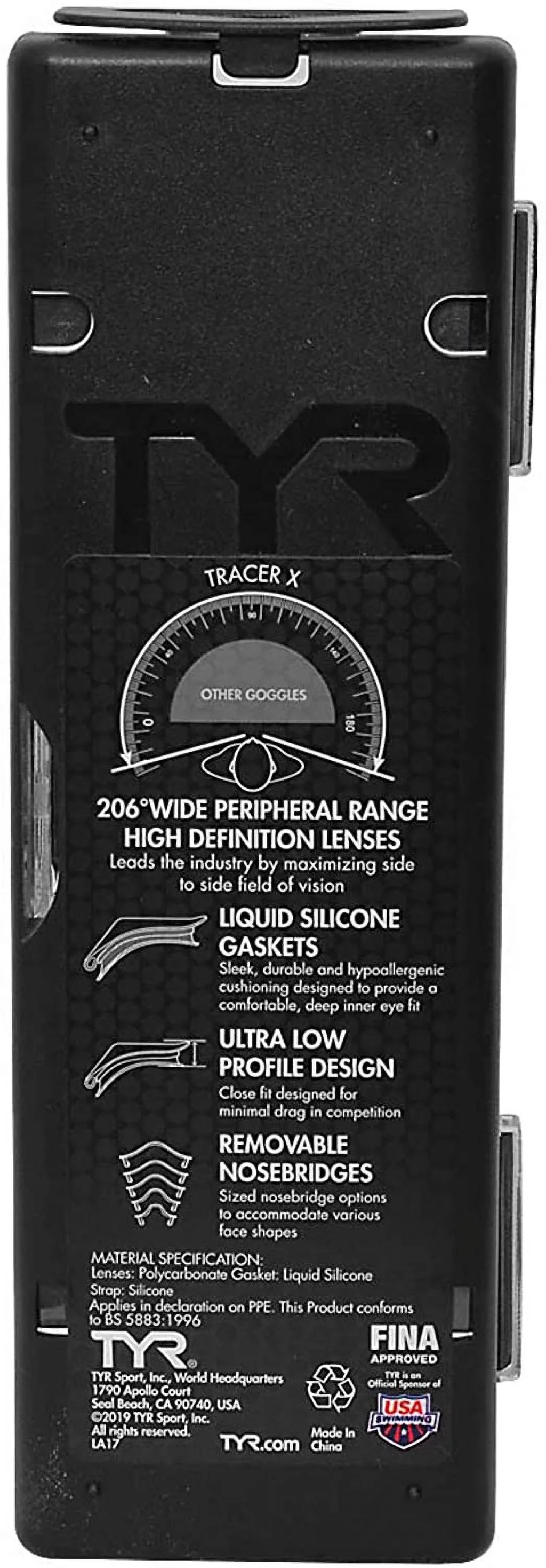 Mirrored Tracer Frame/Silver X Gasket/Silver Lens Goggle BLK Mirror Racing Metallic TYR