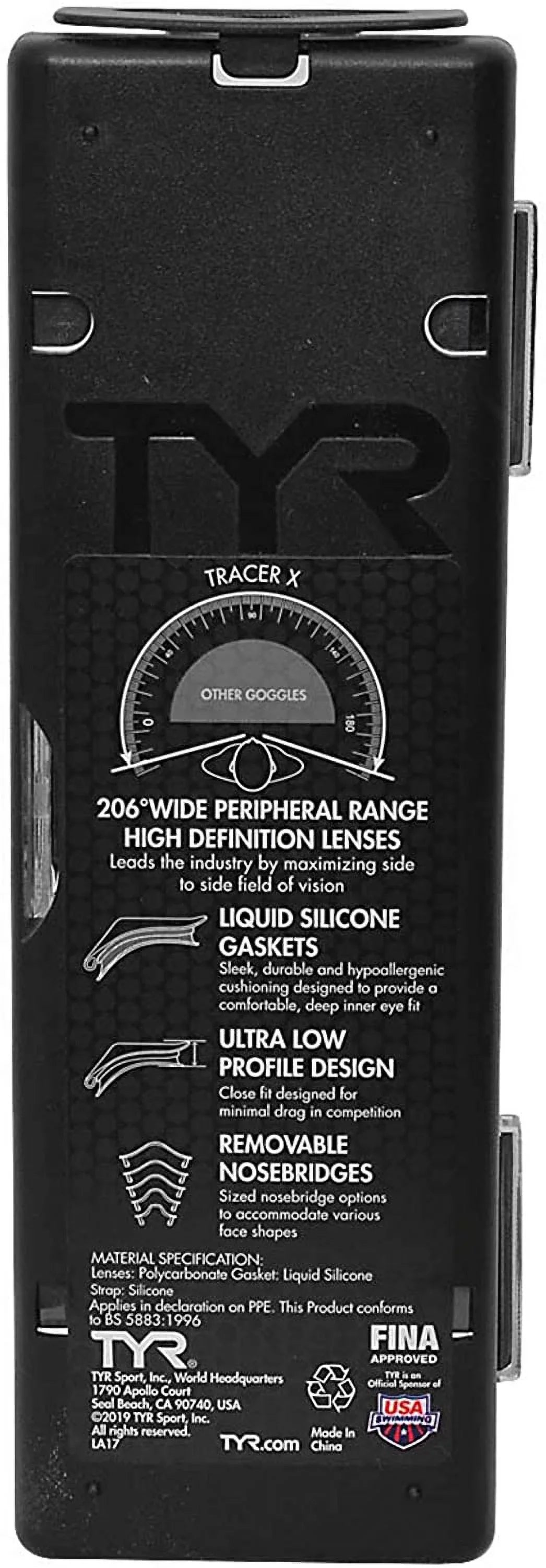 Mirrored Tracer Frame/Silver X Gasket/Silver Lens Goggle BLK Mirror Racing Metallic TYR