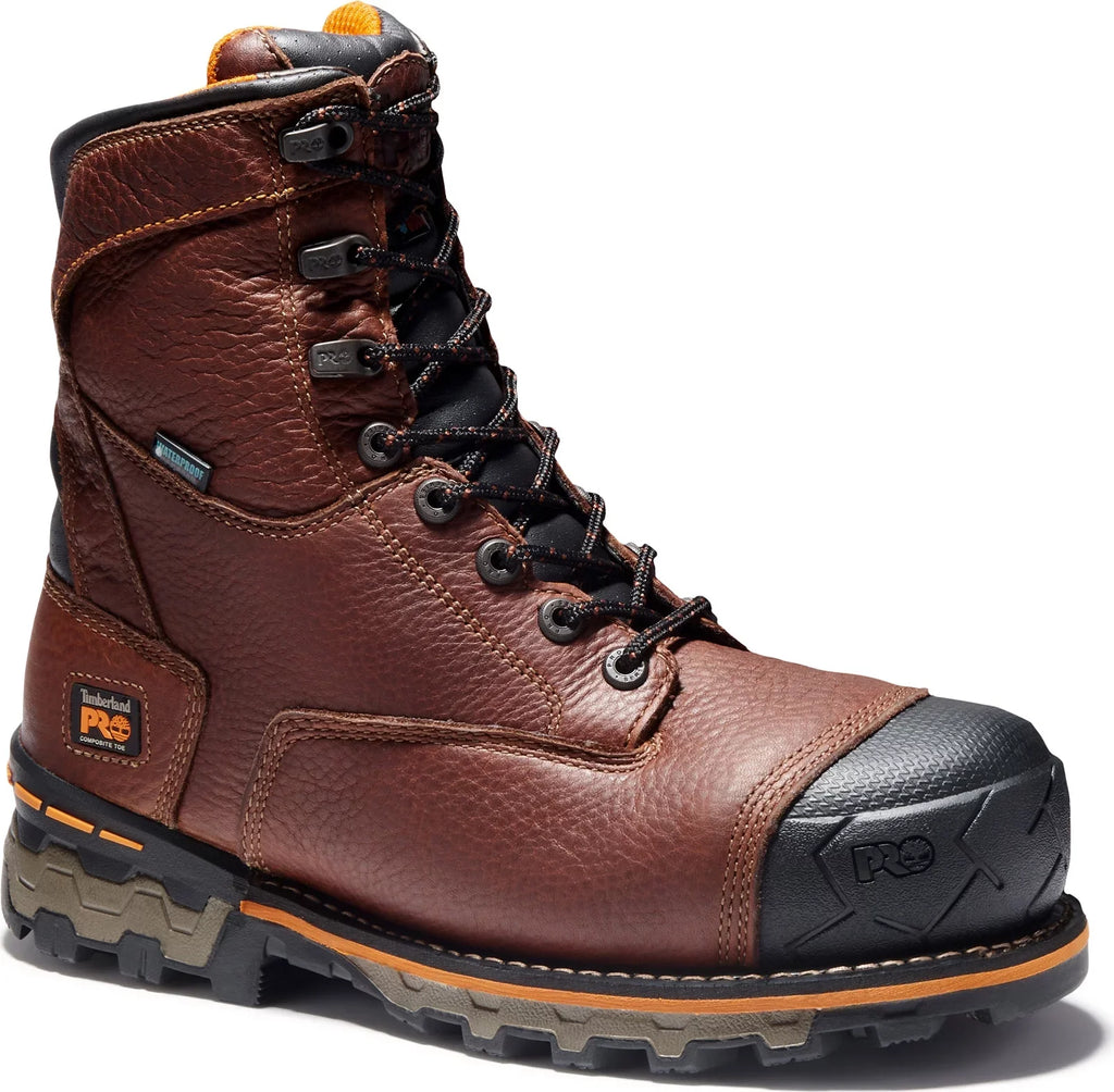 waterproof timberland boondock toe work pro boot,brown,8 us steel m men's