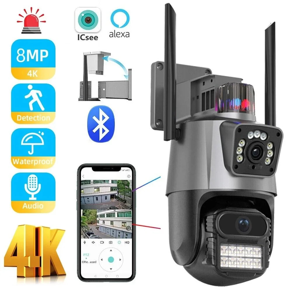 1080P Camera Slot Antenna Outdoor Audio Card TF IP66 Waterproof Two-Way Real-time HD Dual Enhanced